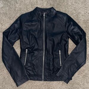 Black faux leather jacket